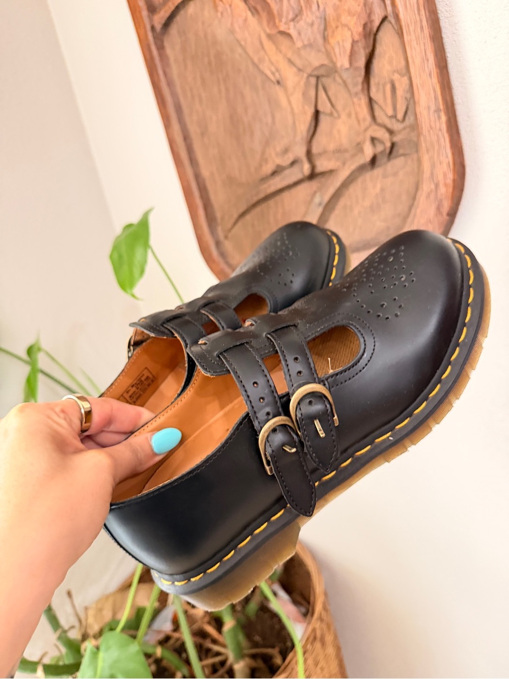 Dr. Martens 8065 Black Leather Double Strap Mary Janes Women’s 9 Repair - Picture 2 of 5
